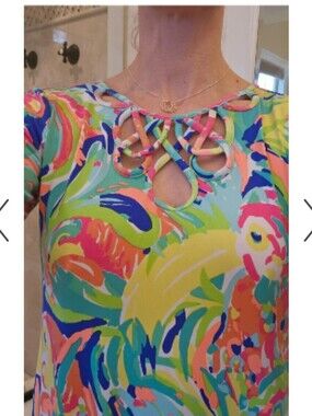 Lilly Pulitzer Multi-Color Floral Keyhole Midi Dress